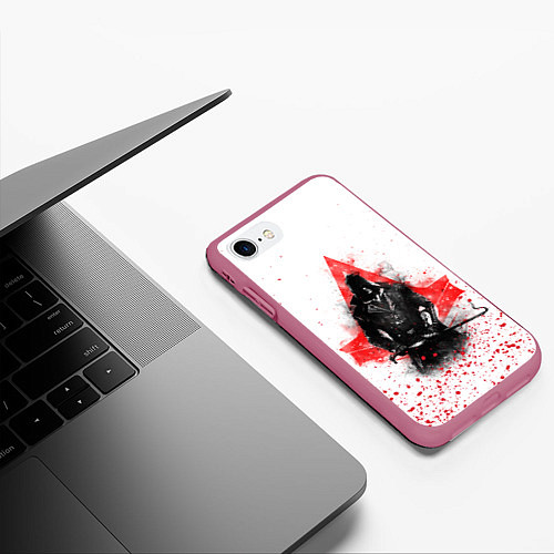 Чехол iPhone 7/8 матовый ASSASSINS CREED / 3D-Малиновый – фото 3