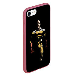 Чехол iPhone 7/8 матовый One punch man Ванпанчмен, цвет: 3D-малиновый — фото 2