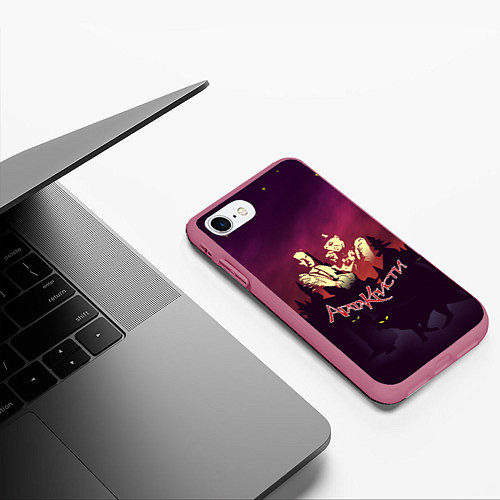Чехол iPhone 7/8 матовый Агата Кристи / 3D-Малиновый – фото 3