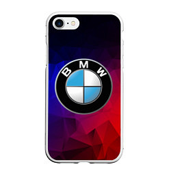 Чехол iPhone 7/8 матовый BMW NEON, цвет: 3D-белый