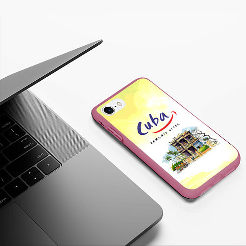 Чехол iPhone 7/8 матовый Куба / 3D-Малиновый – фото 3