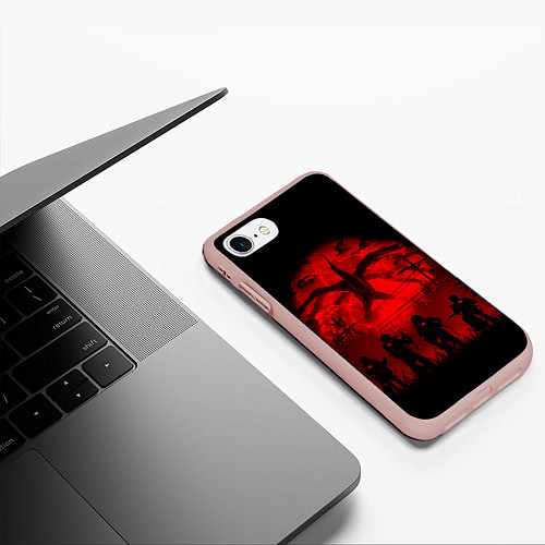 Чехол iPhone 7/8 матовый STRANGER THINGS / 3D-Светло-розовый – фото 3