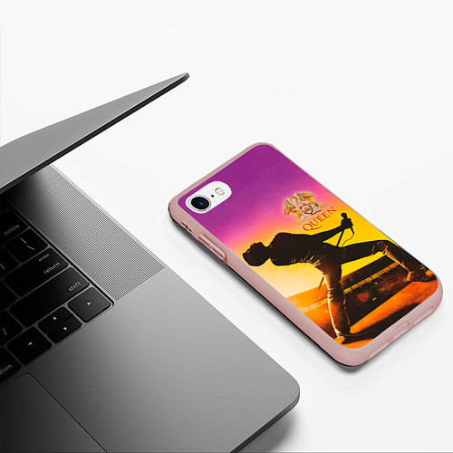 Чехол iPhone 7/8 матовый Queen / 3D-Светло-розовый – фото 3