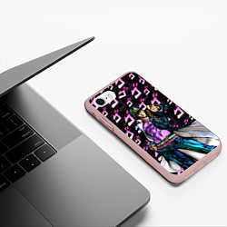 Чехол iPhone 7/8 матовый Дзётаро указывает паттерн, цвет: 3D-светло-розовый — фото 2