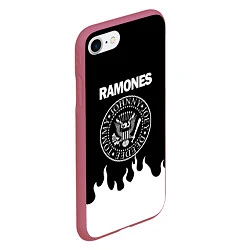 Чехол iPhone 7/8 матовый RAMONES, цвет: 3D-малиновый — фото 2