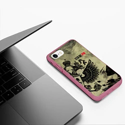 Чехол iPhone 7/8 матовый ССО ВС РФ, цвет: 3D-малиновый — фото 2