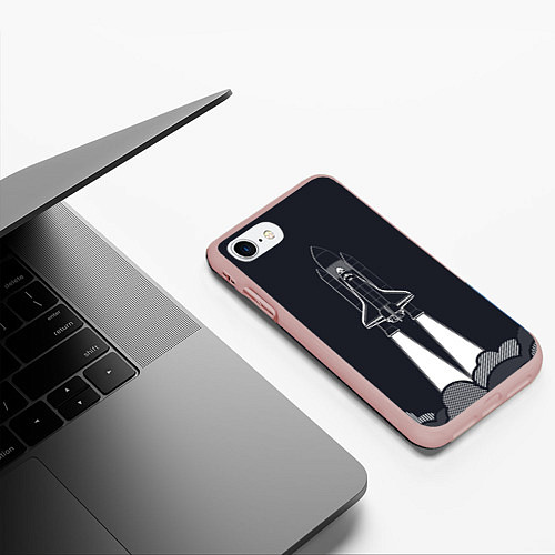 Чехол iPhone 7/8 матовый Полет в никуда / 3D-Светло-розовый – фото 3