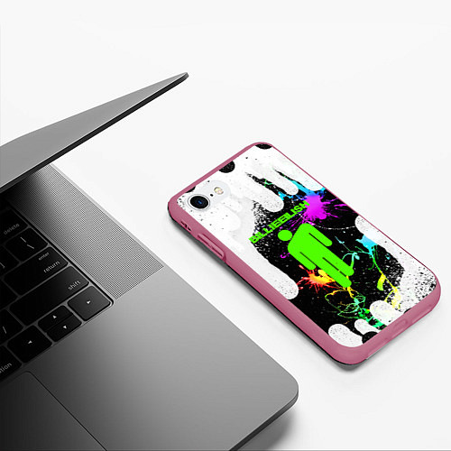 Чехол iPhone 7/8 матовый BILLIE ELLISH / 3D-Малиновый – фото 3