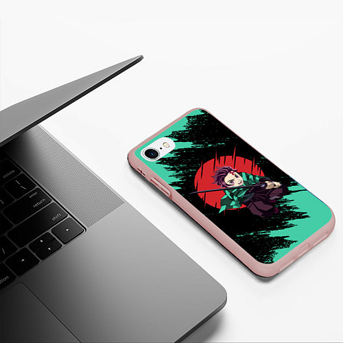 Чехол iPhone 7/8 матовый KIMETSU NO YAIBA / 3D-Светло-розовый – фото 3