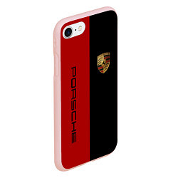 Чехол iPhone 7/8 матовый PORSCHE, цвет: 3D-светло-розовый — фото 2