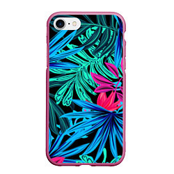 Чехол iPhone 7/8 матовый Тропикана, цвет: 3D-малиновый