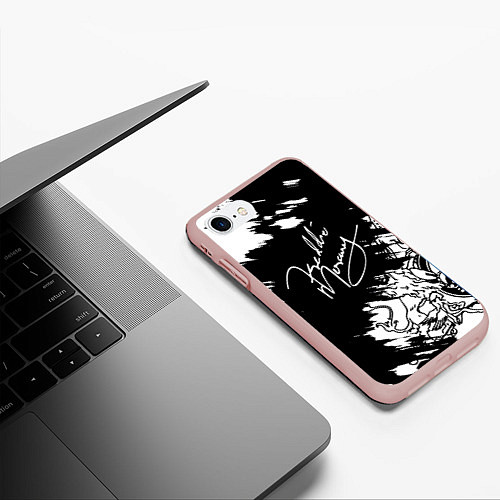 Чехол iPhone 7/8 матовый Автограф Фредди Меркьюри / 3D-Светло-розовый – фото 3
