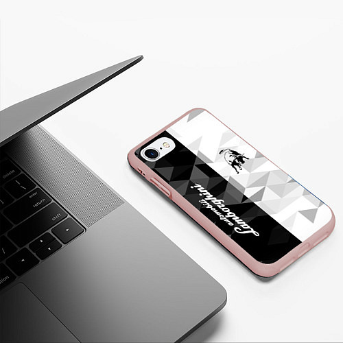 Чехол iPhone 7/8 матовый Lamborghini / 3D-Светло-розовый – фото 3