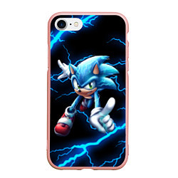 Чехол iPhone 7/8 матовый SONIC, цвет: 3D-светло-розовый