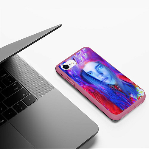 Чехол iPhone 7/8 матовый Billie Paint Colors / 3D-Малиновый – фото 3