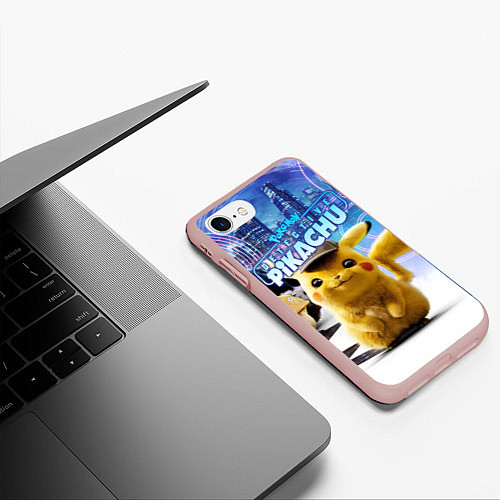 Чехол iPhone 7/8 матовый Детектив Пикачу / 3D-Светло-розовый – фото 3