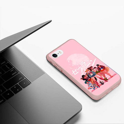 Чехол iPhone 7/8 матовый PINK SAILOR MOON / 3D-Светло-розовый – фото 3