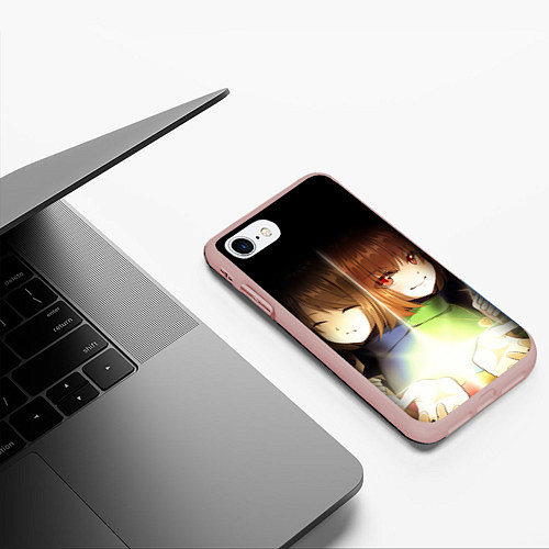 Чехол iPhone 7/8 матовый UNDERTALE / 3D-Светло-розовый – фото 3