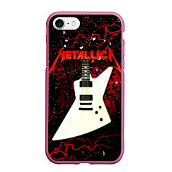 Чехол iPhone 7/8 матовый Metallica, цвет: 3D-малиновый