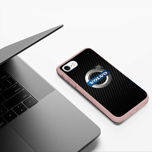 Чехол iPhone 7/8 матовый VOLVO / 3D-Светло-розовый – фото 3