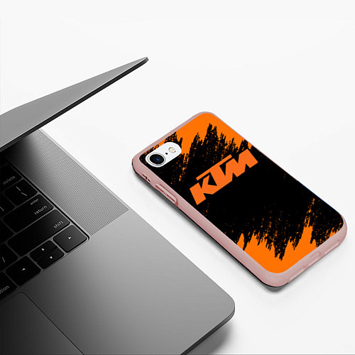 Чехол iPhone 7/8 матовый KTM / 3D-Светло-розовый – фото 3