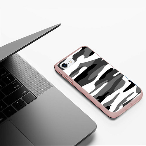 Чехол iPhone 7/8 матовый Камуфляж Sabaton без лого / 3D-Светло-розовый – фото 3