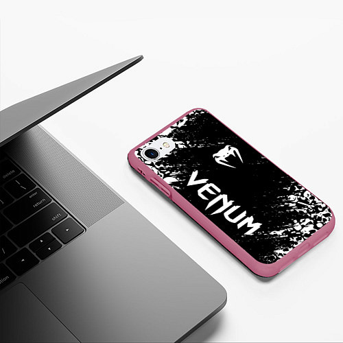 Чехол iPhone 7/8 матовый VENUM / 3D-Малиновый – фото 3