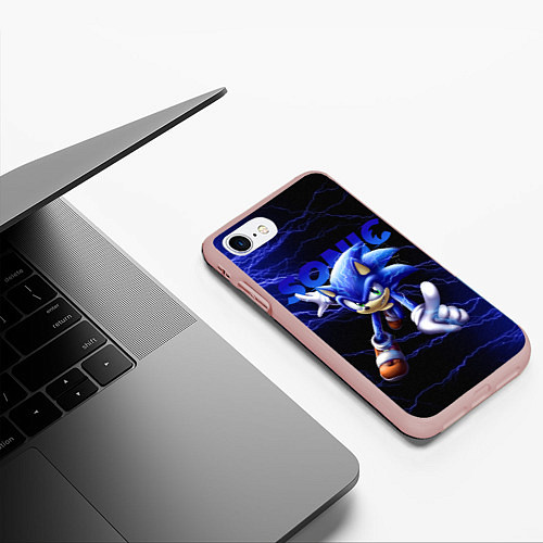 Чехол iPhone 7/8 матовый SONIC / 3D-Светло-розовый – фото 3