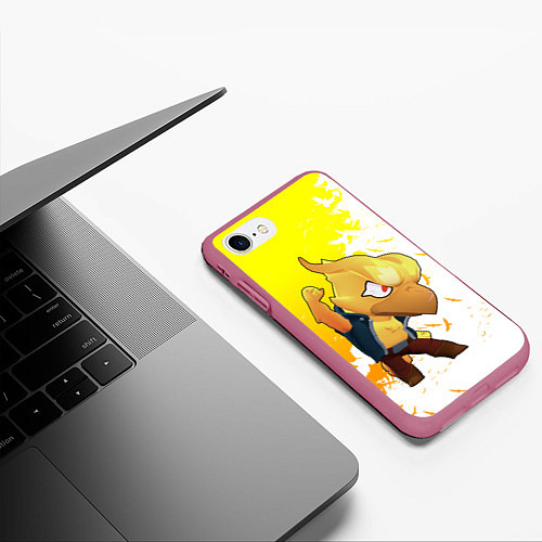 Чехол iPhone 7/8 матовый BRAWL STARS CROW / 3D-Малиновый – фото 3