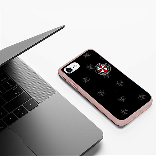 Чехол iPhone 7/8 матовый Umbrella Corp / 3D-Светло-розовый – фото 3