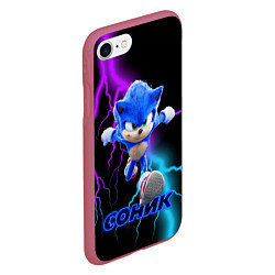 Чехол iPhone 7/8 матовый SONIC, цвет: 3D-малиновый — фото 2