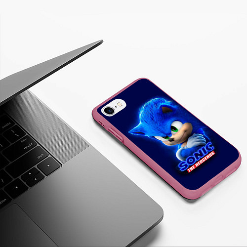 Чехол iPhone 7/8 матовый SONIC / 3D-Малиновый – фото 3