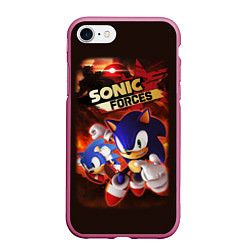 Чехол iPhone 7/8 матовый SONIC, цвет: 3D-малиновый