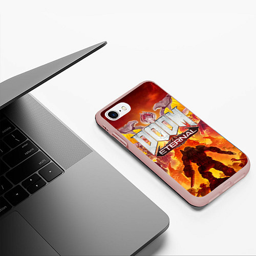 Чехол iPhone 7/8 матовый DOOM Eternal / 3D-Светло-розовый – фото 3