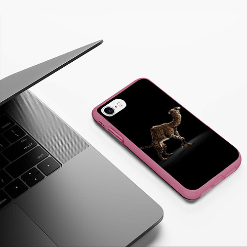 Чехол iPhone 7/8 матовый Гибрид / 3D-Малиновый – фото 3