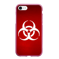 Чехол iPhone 7/8 матовый Plague Inc, цвет: 3D-малиновый