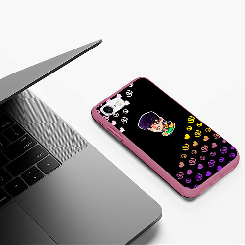 Чехол iPhone 7/8 матовый Jojo diamond / 3D-Малиновый – фото 3