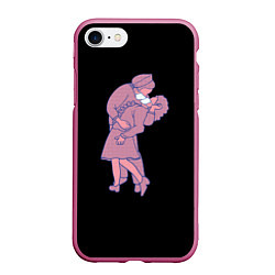 Чехол iPhone 7/8 матовый Covid-19 love короналюбовь, цвет: 3D-малиновый