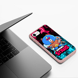 Чехол iPhone 7/8 матовый BRAWL STARS EL BROWN, цвет: 3D-светло-розовый — фото 2