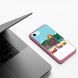 Чехол iPhone 7/8 матовый Южный Парк, цвет: 3D-малиновый — фото 2