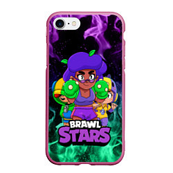 Чехол iPhone 7/8 матовый BRAWL STARS ROSA, цвет: 3D-малиновый