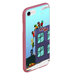 Чехол iPhone 7/8 матовый Южный парк, цвет: 3D-малиновый — фото 2