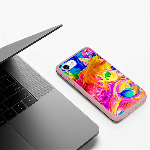 Чехол iPhone 7/8 матовый TIE DYE / 3D-Светло-розовый – фото 3