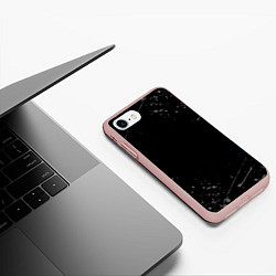 Чехол iPhone 7/8 матовый СЕРЫЕ БРЫЗГИ, цвет: 3D-светло-розовый — фото 2