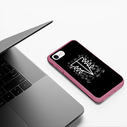 Чехол iPhone 7/8 матовый Символы, цвет: 3D-малиновый — фото 2
