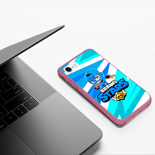 Чехол iPhone 7/8 матовый BRAWL STARS MAX / 3D-Малиновый – фото 3