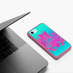 Чехол iPhone 7/8 матовый BTS, цвет: 3D-малиновый — фото 2