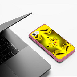 Чехол iPhone 7/8 матовый Пикачу Oko, цвет: 3D-малиновый — фото 2