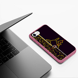 Чехол iPhone 7/8 матовый Пикачу Oko, цвет: 3D-малиновый — фото 2