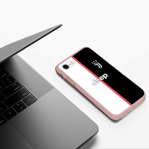 Чехол iPhone 7/8 матовый Форма Ronaldo / 3D-Светло-розовый – фото 3